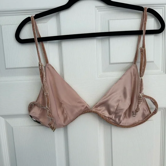 Rosamosario 100% Silk French Knicker Tap Pant & Bralette Set Pink Blush Silk - Picture 4 of 17
